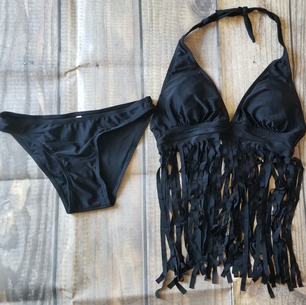 Black Swimsuit two piece New, No brand